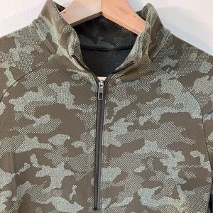 Brand: Lululemon - Color: Military Green - Style: Half-zip thermal shirt